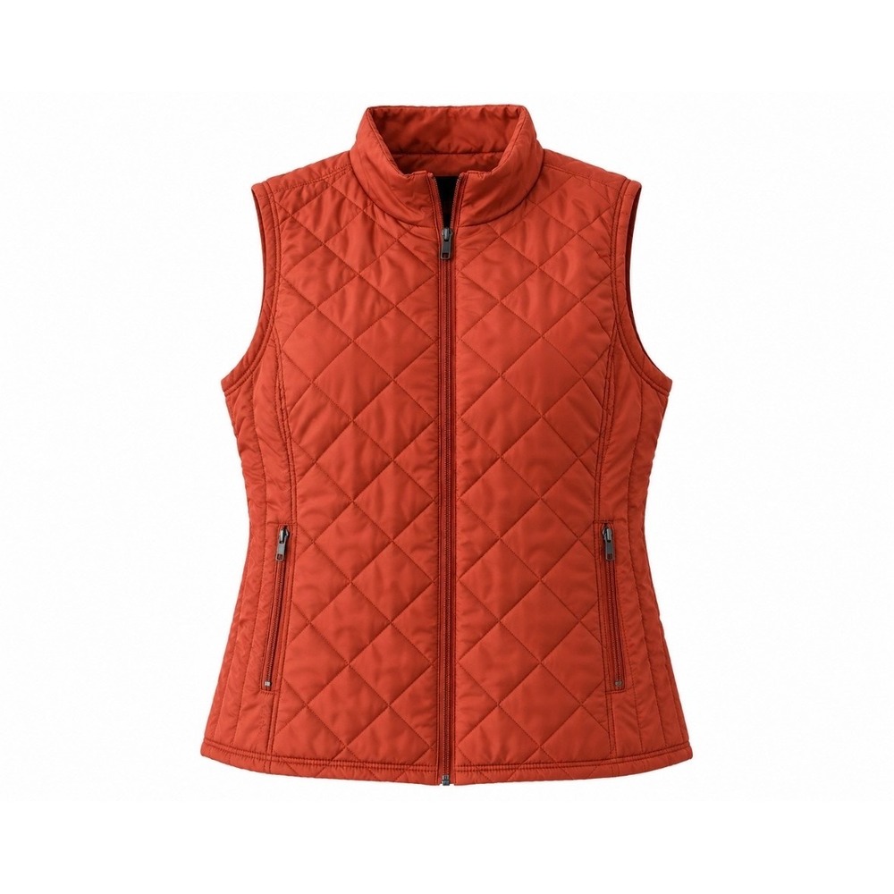 Relativity Outerwear Burnt Orange Quilted Puffer Vest XL Rust Full Zip Pocketed